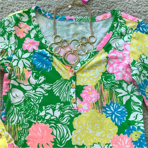 Lilly Pulitzer Palmetto V Neck T Shirt Dress - Picture 2 of 6